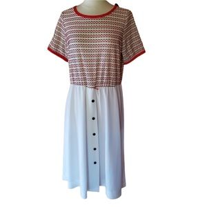 1960s/1970s Unlabeled‎ Multi-Color, Polyester Dress